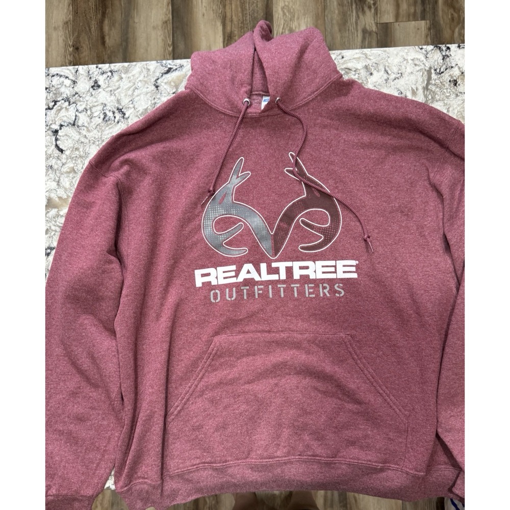 Realtree Outfitters Hoodie Sweater Maroon Size XL With Pocket Red